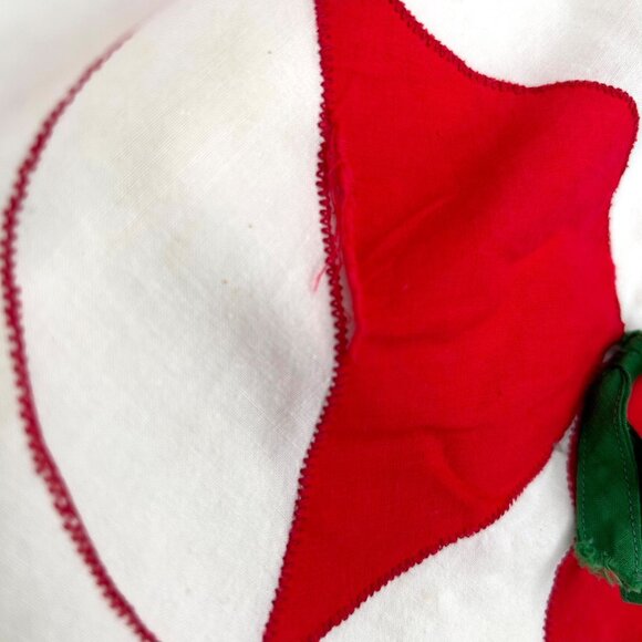 VINTAGE WHITE & RED CHRISTMAS BELLS W/ GREEN BOWS SHORT APRON - Picture 4 of 8